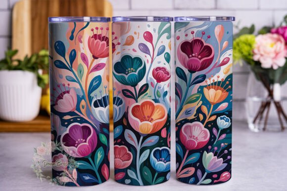 Abstract Floral Design 20oz Tumbler Wrap