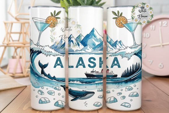 Alaska Cruise Ocean Whale 20oz Tumbler Graphics and Tumbler Wraps