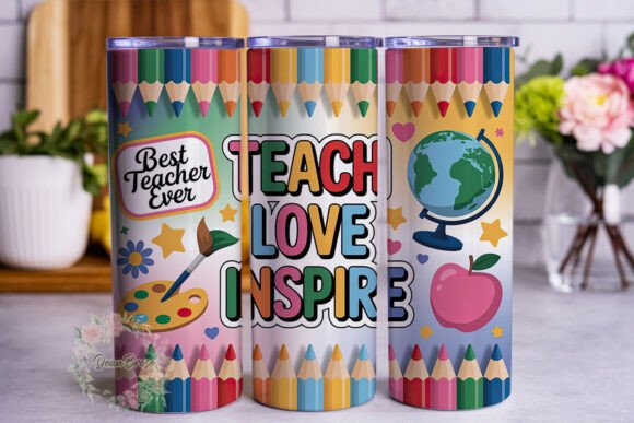 Best Teacher Ever Collage 20oz Tumbler Graphics