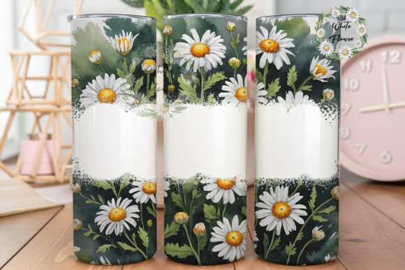 Daisy Floral Sophia 20oz Tumbler Wrap Graphics