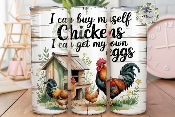 Farm Chickens Sunflower 20oz Tumbler Graphics & Wraps