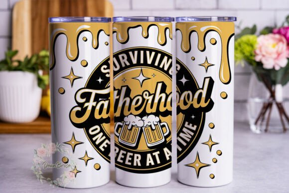 Fatherhood Beer Glossy 20oz Tumbler Wrap Graphics