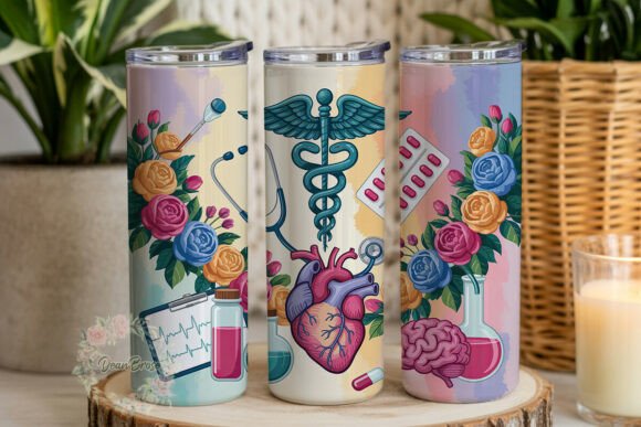 Floral Nurse Life 20oz Tumbler Wrap