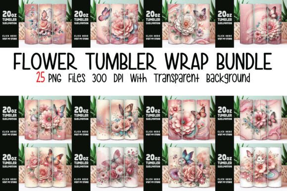 Flower Tumbler Wrap Bundle