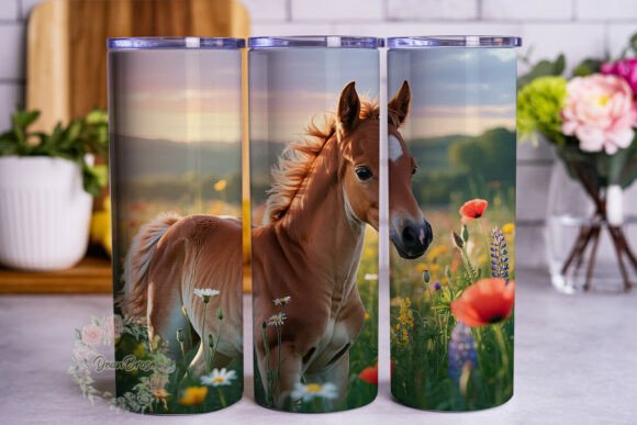 Foal Wildflower Field 20oz Tumbler Wrap Graphics