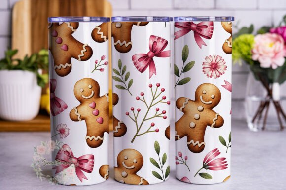 Gingerbread Bows Botanical Tumbler Desig