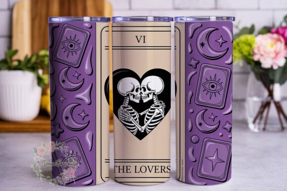 Gothic Skeleton Lovers 20oz Tumbler Wrap