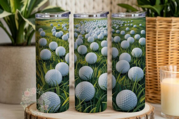 Green Grass Golf Ball 20oz Tumbler Wrap