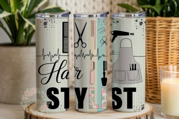 Hair Stylist Heartbeat Graphics & Tumbler Wraps