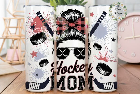 Hockey Mom Messy Bun 20oz Tumbler Wrap Graphics for Tumbler Wraps