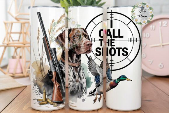 Hunting Dog Duck Rifle Tumbler Wrap Graphics