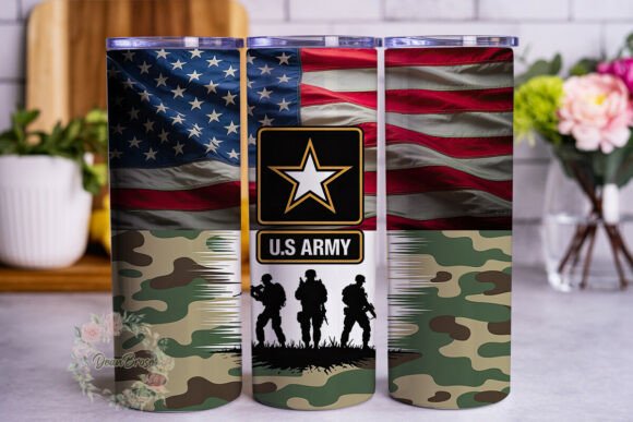 Military Pride Camo Flag 20oz Tumbler Wr Graphics