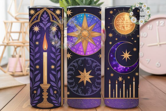 Mystical Celestial Stained Glass Tumbler Graphics