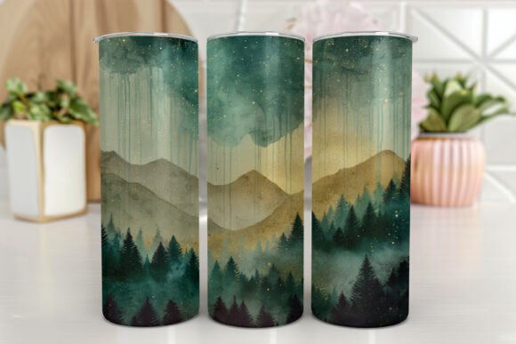 Northern Lights Tumbler Wrap Seamless Graphics