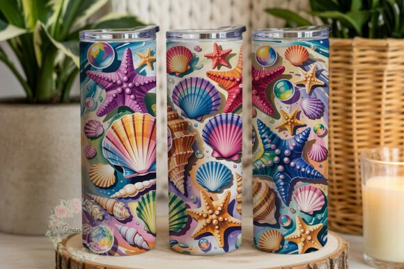 Ocean Seashell Starfish 20oz Tumbler