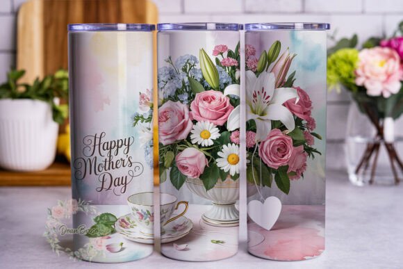 Pastel Mothers Day Floral 20oz Tumbler W Graphics