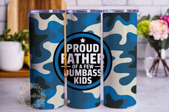 Proud Father Humorous 20oz Tumbler Wrap Graphics