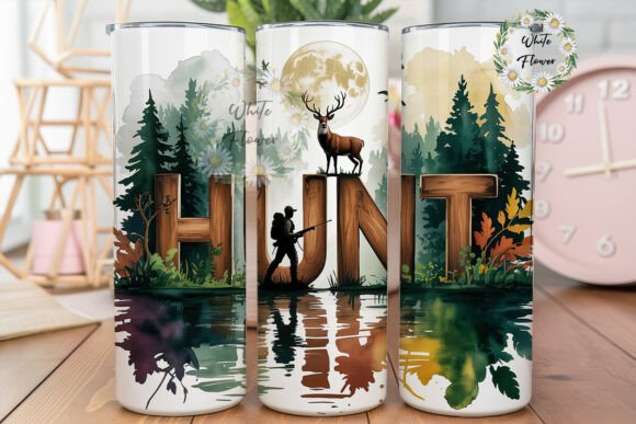 Rustic Forest Hunt 20oz Tumbler Wrap: Graphics & Tumbler Wraps