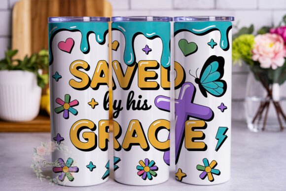 Saved by Grace Drip Tumbler Wraps