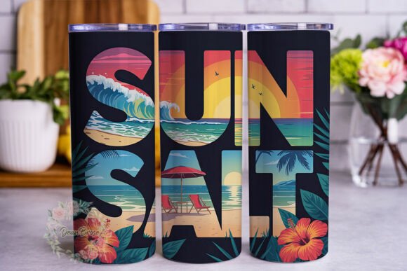 Sunset Beach Life 20oz Tumbler Wrap