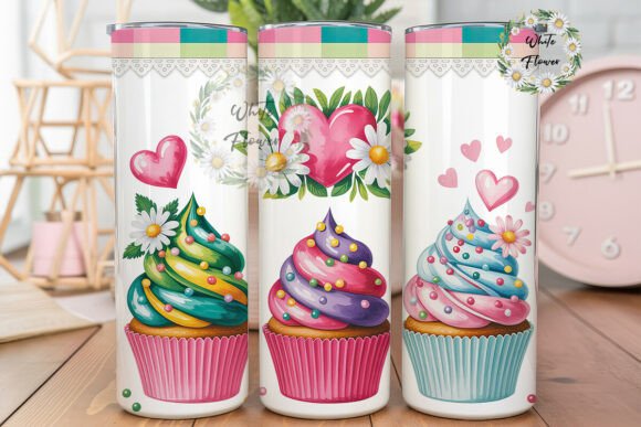 Sweet Cupcake Baking 20oz Tumbler Wrap Graphics