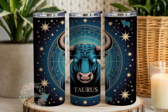 Taurus Zodiac Celestial Tumbler Wraps & Graphics