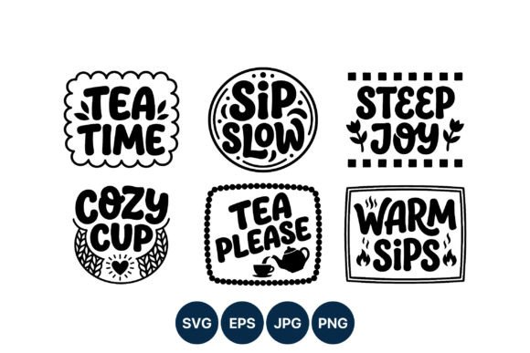 Tea Time Sip Slow Cozy Cup Vector