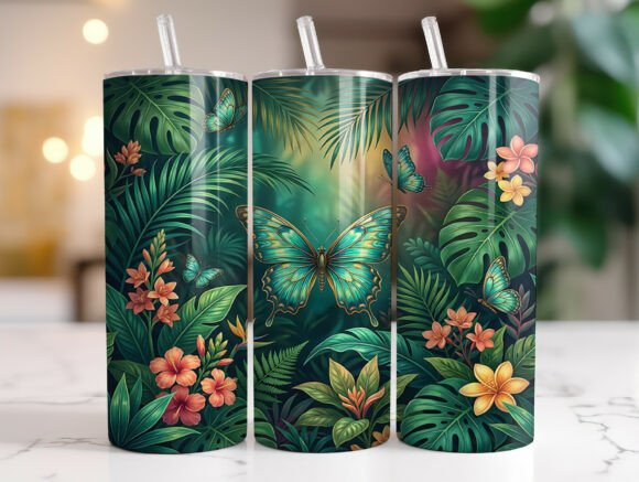 Tropical Butterfly Skinny Tumbler Wrap: A Graphics Review