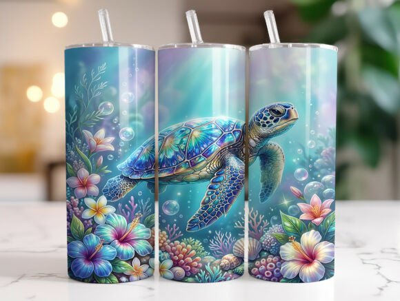Tropical Sea Turtle Underwater Tumbler