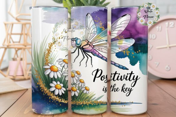 Uplifting Dragonfly Watercolor Tumbler