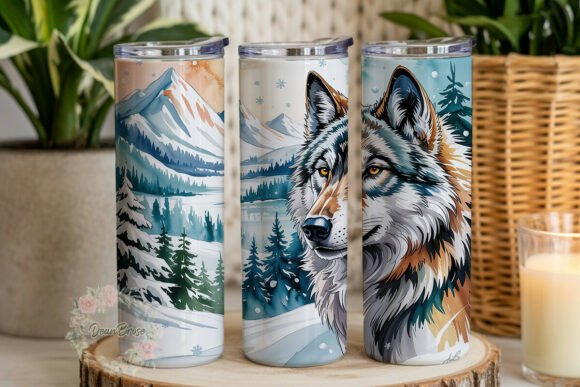 Winter Wolf Forest Tumbler Wraps Graphics Review